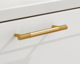 Gold Cabinet Pull Handles Modern Hardware, T Bar Furniture Pulls for Doors, Cupboards & Drawers. Available in 5 sizes