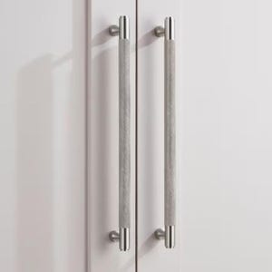 Tiradores de latón moleteado plateado para armarios / Tiradores de barra de lujo para armarios