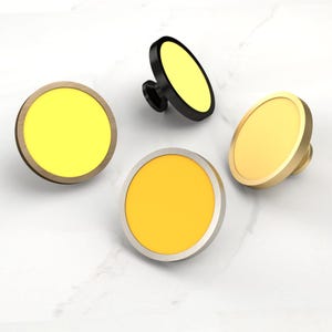 Boutons d'armoire jaunes, poignées de tiroir, quincaillerie de meubles, boutons modernes en aluminium, moutarde, citron, poignées de porte orange, faciles à installer