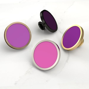 Purple Shade Cupboard Drawer Door Cabinet Knobs Handle Available in Gold, Silver, Black & Antique Gold Base