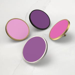 Large Purple Shade Cupboard Drawer Door Cabinet Knobs Handle Available in Gold, Silver, Black & Antique Gold Base