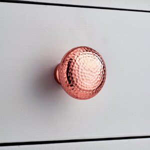 Large Copper Rose Gold Hammered Cupboard Door Knob Drawer Coloured Pull Handle