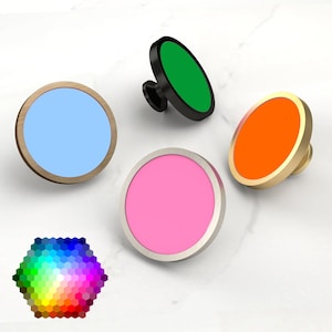 Kastdeurknoppen in aangepaste kleur | Elke HEX-code | kastknoppen, keuken, slaapkamer. Keuze uit antiek, goud, zilver en zwart metalen onderstellen