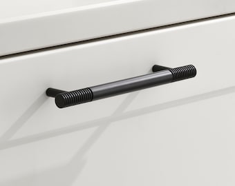 Black Cabinet Pull Handles T Bar Furniture Pulls for Doors, Cupboards & Drawers 5 sizes. Protective lacquer to prevent tarnishing