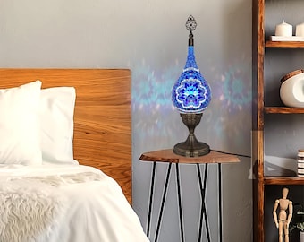 Elegante Türkische Mosaik Nachttischlampe - Große Tropfenform