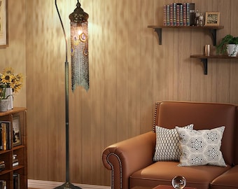 Turkish Floor Lamp Chain Pattern Shade Standing Light