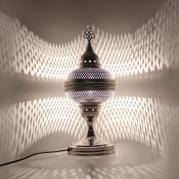 Turkish Table Lamp, Handcrafted Moroccan Bedside, for Cozy Bedroom Lighting
