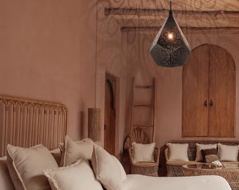 marokkanische Laternen-Pendelleuchte, türkisches Hängelicht, ethnischer Lampenschirm, Boho Wohnkultur, Innenbeleuchtung