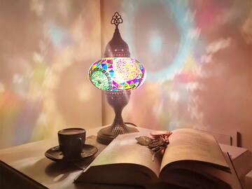 Bedside Lamp, Desk Lamp, Turkish Mosaic Lamp, Moroccan Table Lamp, Mosaic Table Lamp, Turkish Lantern, Standing Moroccan, Gourd Lampshade