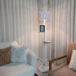 Turkish Moroccan - Floor Lamp with Table - Handcrafted Boho Home Decor
