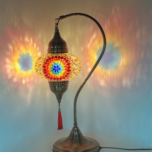 Elegant Turkish Mosaic Bedside Lamp for a Colorful Bedroom Ambiance