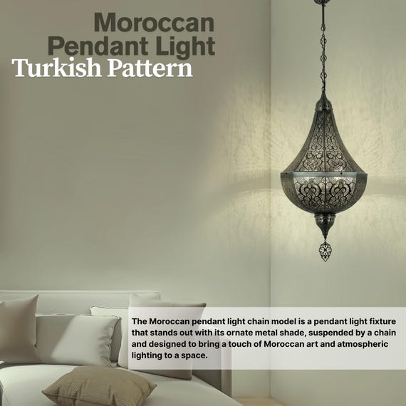 Metal Moroccan Lantern Pendant Light - Turkish Style