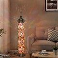 Turkish Cylinder Mosaic Floor Lamp, Colorful Stained Glass Standing Lamp