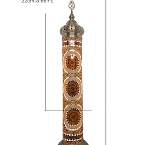 Lampadaire cylindrique turc en mosaïque, Lampe sur pied turque en vitrail coloré, Lampe sur pied en mosaïque colorée, Lampes en mosaïque turques image 10