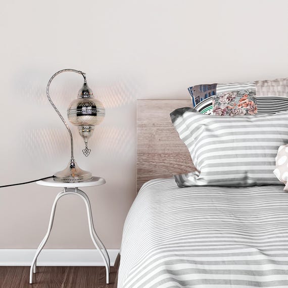 Handcrafted Moroccan Bedside Turkish Table Lamp for Cozy Bedroom Lighting