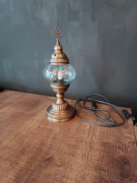 Amber special order 10 pıeces table lamp clear glass