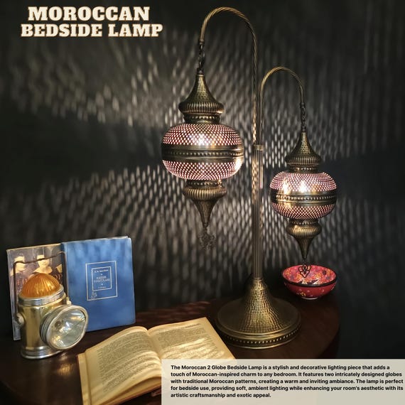 Handcrafted Moroccan Bedside Turkish Table Lamp for Cozy Bedroom Lighting