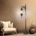 Turkish Floor Lamp, Clear Glass Tall Standing Light, Bedroom Corner Light, Living Room Floor Lamp, Moroccan Light, Cylinder Transparent lamp
