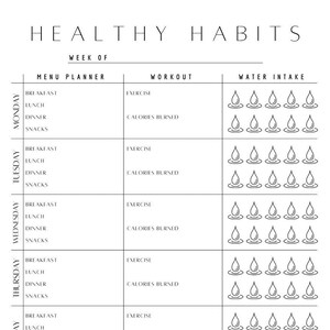 Healthy Habits Planner