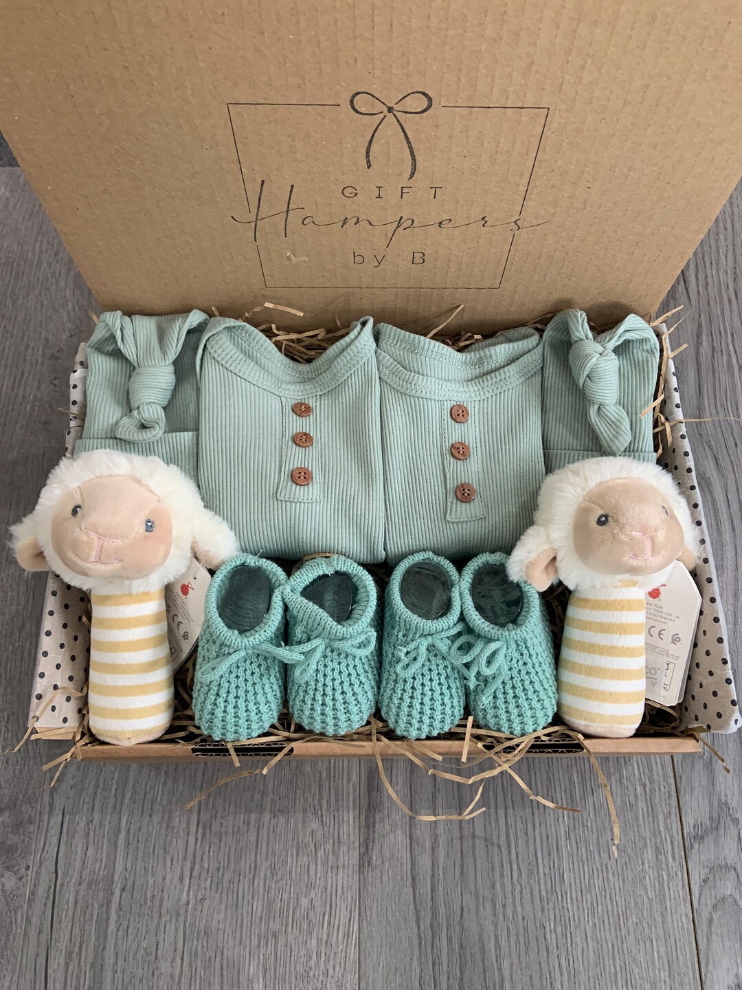 Twin Unisex Baby Gift Box Twin Gift Set Twin Baby Shower Gift Twin Boy