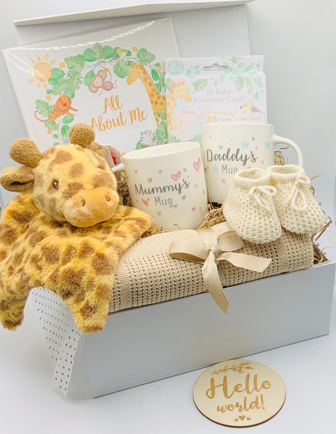 Unisex Giraffe Baby Gift Box Hamper - Safari Jungle Animal Baby Shower ...