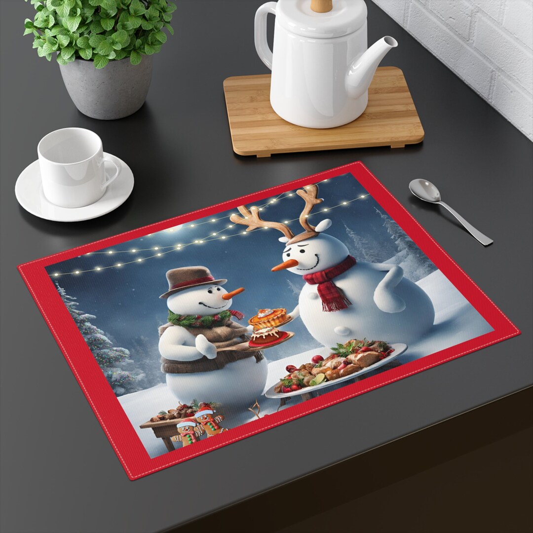 Snowman Placemat 1pc, Christmas Placemats, Holiday Placemats, Christmas