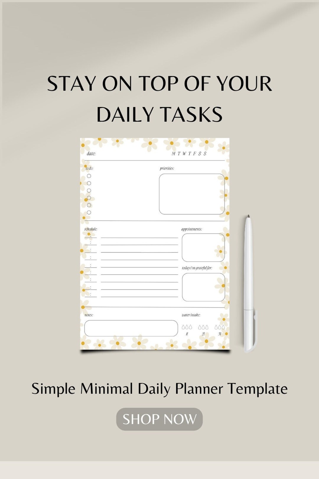 Daily Schedule Template - Etsy