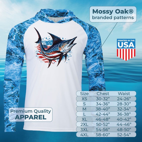 Premium Biloxi Fishing Shirt by Paragon, Patriotic Marlin Ocean Shirt