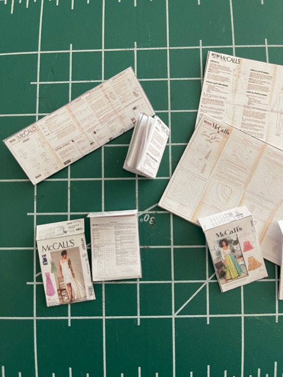 Miniature Sewing Patterns 1:12th Scale Sewing Pattern Sleeve and Instruction Insert PDF DIGITAL DOWNLOAD