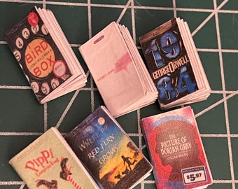 Miniature Book Bundle, 6 miniature books including miniature classic novels 1:12th scale. PDF DIGITAL DOWNLOAD
