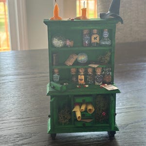 12th Scale Miniature Witch&#39;s Apothecary Cabinet - *Dollhouse Halloween Decor*