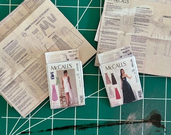 Miniature Dress Sewing Patterns, 1:12 Scale (PDF Digital Download)