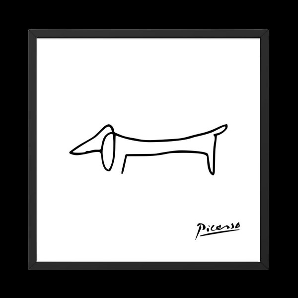 Dachshund Picasso Digital Printable Minimalist Line Art (with & without name)