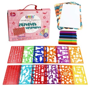 Armenian & English Alphabet Stencil Marker Set, Educational Toys, Children’s Games, Gifts for Boys and Girls, Preschool Learning Activities