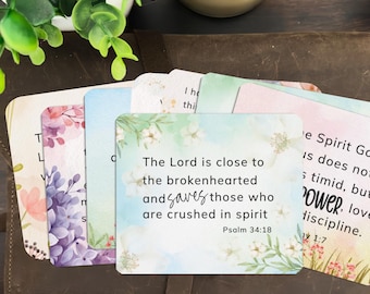 Tarjetas con versículos bíblicos para la ansiedad (juego de 12): doble cara para memorizar las Escrituras