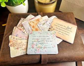 Tarjetas con versículos bíblicos para la ansiedad: Diseño floral vintage