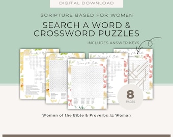 Sopa de letras y crucigramas sobre mujeres de la Biblia (descarga digital)