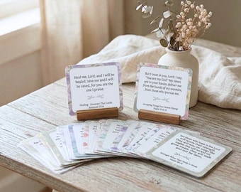 Tarjetas con versículos bíblicos para la enfermedad y la recuperación. Regalo cristiano de aliento para la sanación.