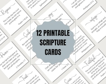 Tarjetas de las Escrituras imprimibles para memorizar versículos y materiales para el estudio bíblico y para llevar un diario.