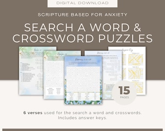 Crucigramas bíblicos para aliviar la ansiedad: Descarga digital (PDF imprimible o GoodNotes)