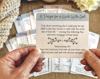 Tarjetas de oración para mamás cristianas, tarjetas con versículos bíblicos para niños, regalo para baby shower (descarga digital)