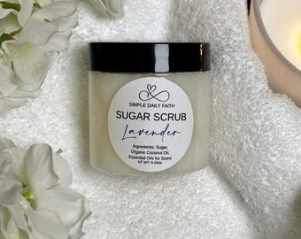 Exfoliante corporal natural de lavanda y azúcar, regalo de Navidad