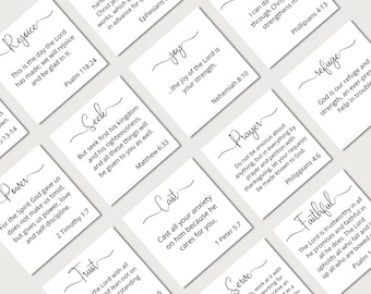 Versículos bíblicos digitales imprimibles, tarjetas bíblicas basadas en la fe para diario y marcapáginas.