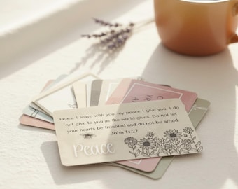 Juego de 16 tarjetas de las Escrituras con versículos bíblicos para inspirar esperanza, ánimo y memorizar las Escrituras.