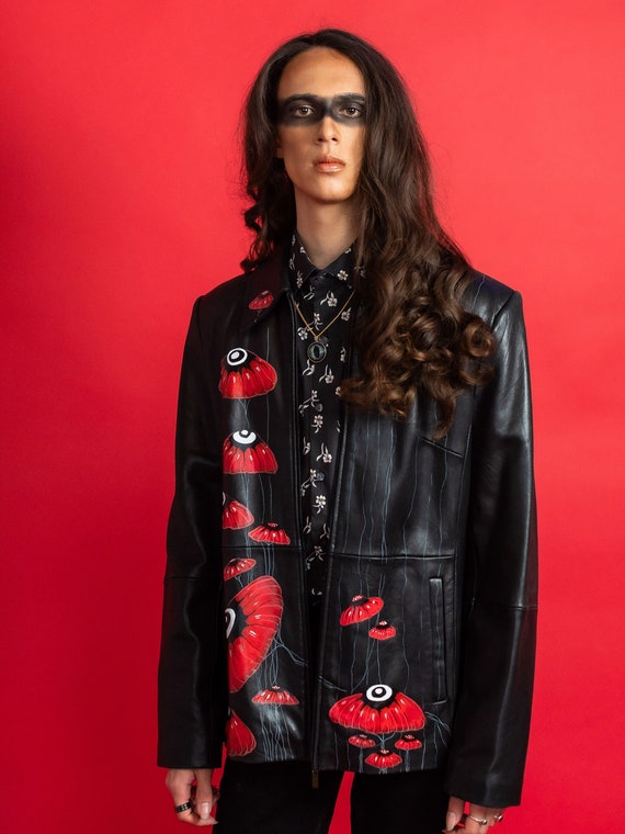 Jones new york red leather jacket online