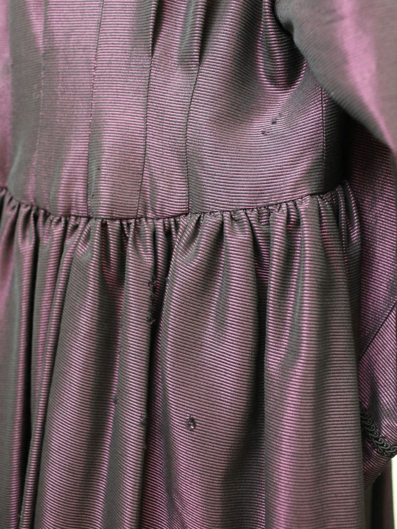 Vintage Retro 1950s Maxi Purple Dress with Embroidery, Unique Size S image 6