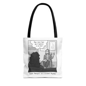 EMDR Therapist Cartoon Tote Bag: Arm Workout Regimen