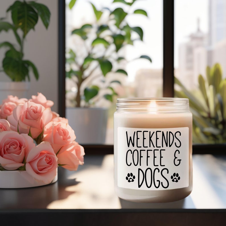 Coffee and Dog Lover Candle, Coffee Lover Candle, Soy Candle, Dog