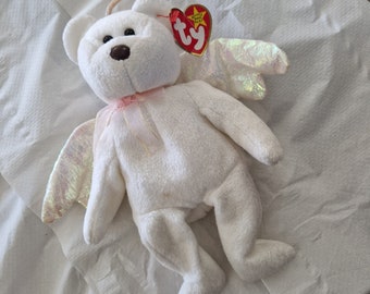 Very Rare Brown Nose Halo TY Beanie Bear