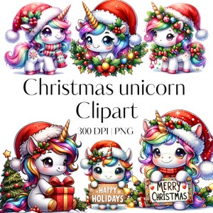 15 Weihnachten Einhorn Clipart Bundle Kinderzimmer Dekor Niedliche Weihnachten Clipart Regenbogen Einhorn Clipart Bundle PNG Bundle Weihnachten PNG Clipart